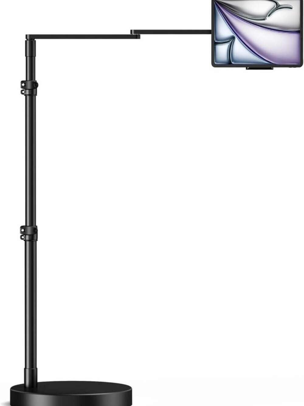 Adjustable Aluminum Tablet Floor Stand for iPad & Devices - Perfect for Bed Use